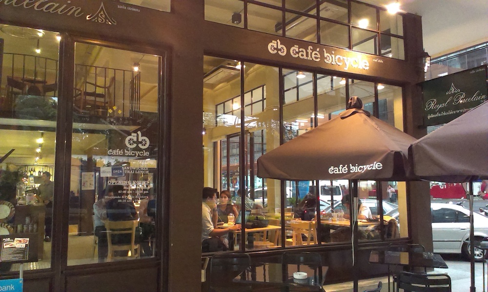 Cafe Bicycle near Phloen Chit BTS station in Bangkok