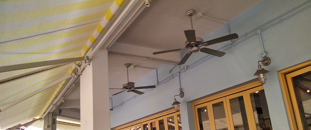 Ceiling fans, always a plus in Singapore